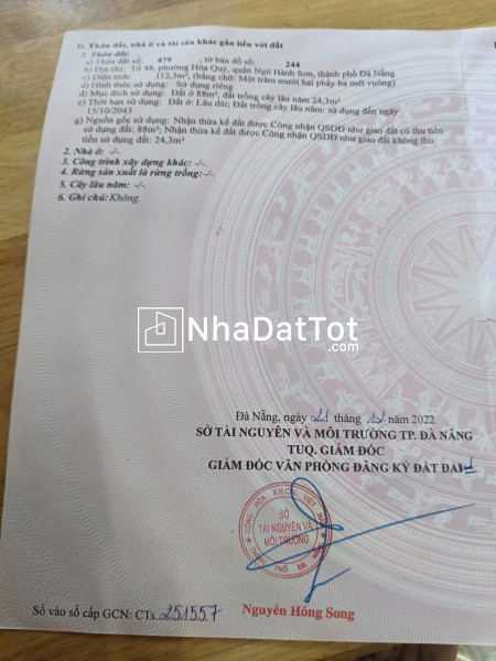 Chính chủ cần bán đất tại tổ 48 phường hoa quý- q. ngũ hành sơn-tp.đà nẵng