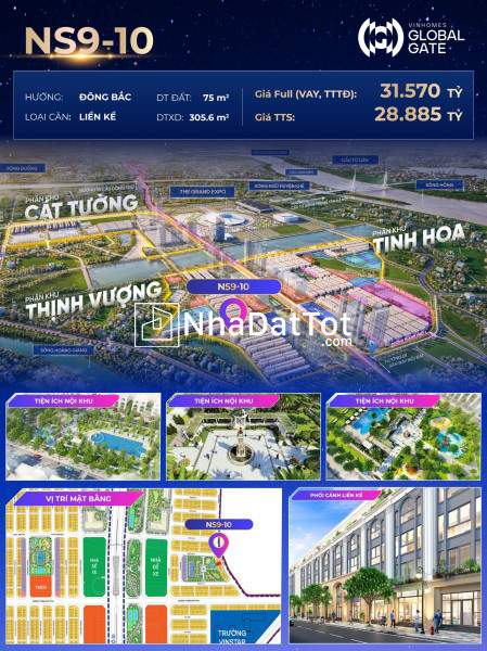 Ns9-10 nhà phố siêu sang gần hồ 32ha vinhomes cổ loa