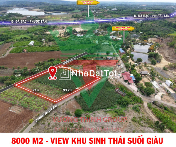 8000m² góc 2 mặt tiền  ngay khu sinh thái suối giàu, xã đá bạc giá 1,2 tr/m2