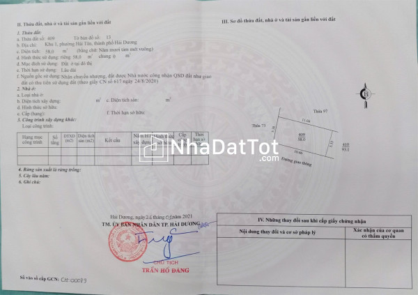Đất đẹp - giá cực tốt - chính chủ bán nhanh đất khu 1, phường hải tân, thành phố hải dương.
