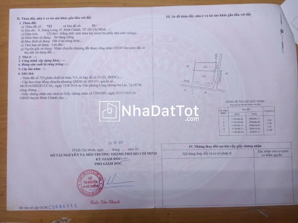 Bán đất thổ cư 128,3m2, ngang 7m, xã hưng long, bình chánh – cách ubnd 500m, giá 2 tỷ