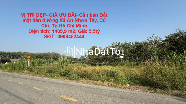 Vị trí đẹp- giá ưu đãi- cần bán đất mặt tiền đường xã an nhơn tây, củ chi, tp hồ chí minh