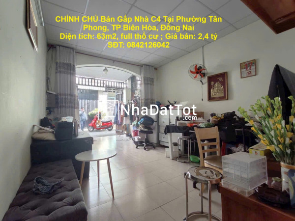 Chính chủ bán gấp nhà c4 tại phường tân phong, tp biên hòa, đồng nai