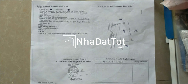 Lô đất vị trí đẹp - giá tốt- chính chủ cần bán nhanh lô đất xã thạnh thới an, trần đề, sóc trăng