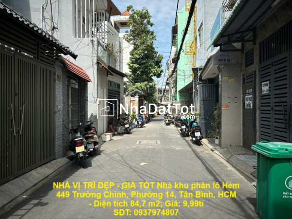 Nhà vị trí đẹp - giá tốt nhà khu phân lô phường 14 tân bình, hồ chí minh, ô tô ngủ trong nhà
