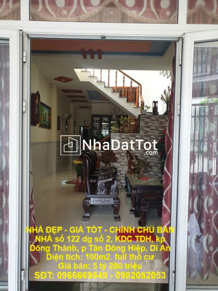 Nhà đẹp - giá tốt - chính chủ bán nhà  p tân đông hiệp, dĩ an, bình dương