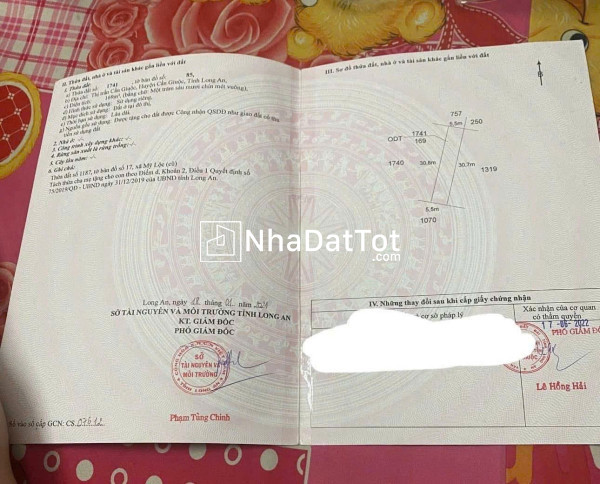 Chính chủ cần bán lô đất thổ cư giá tốt vị trí tại thị trấn cần giuộc, tỉnh long an
